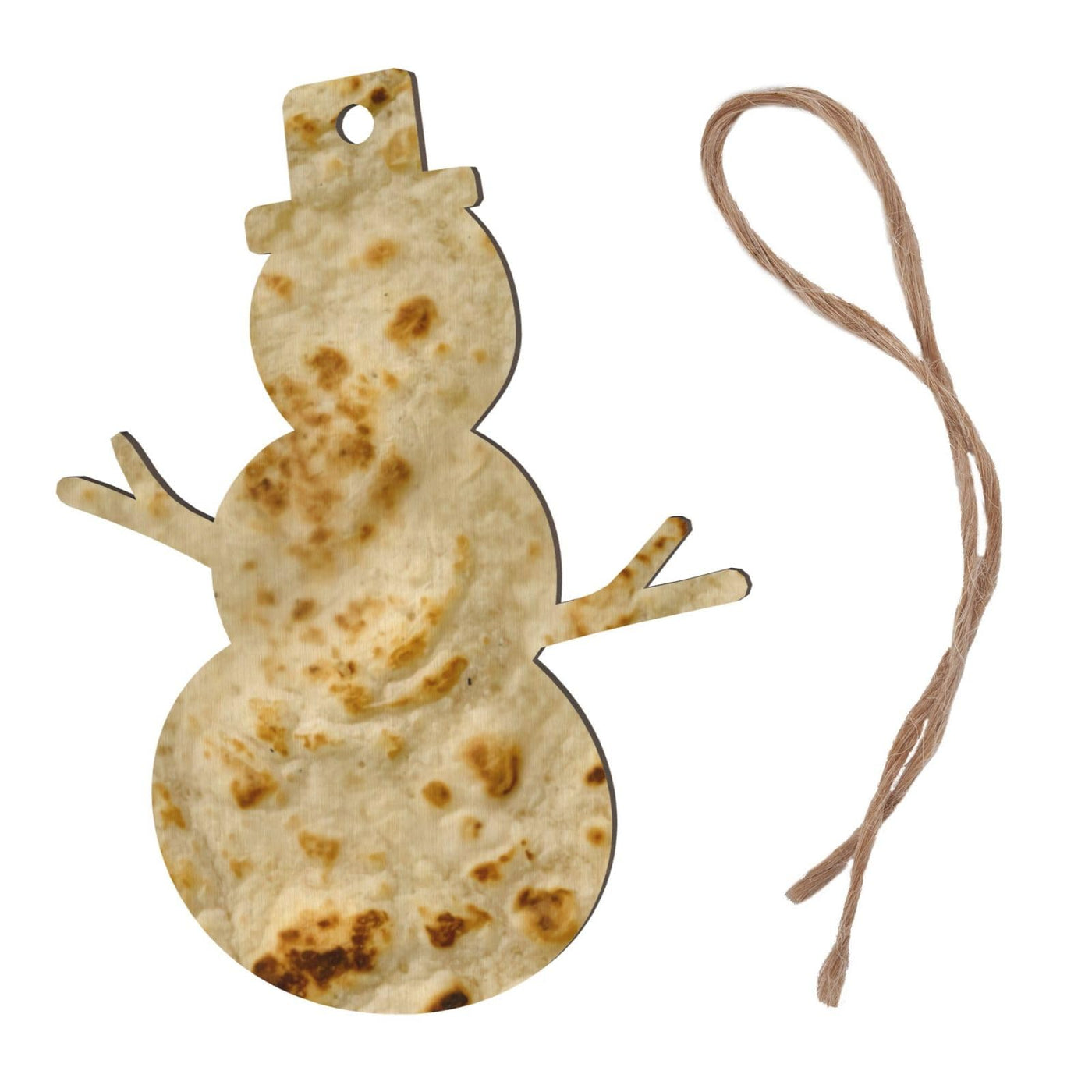 Burritos, Giant Tortilla DIY Christmas Ornaments Craft Kit for Kids,Wooden Ornaments with Pre-Printed Designs,Perfect for Holiday Art Projects Snowman Shape 6 Pcs