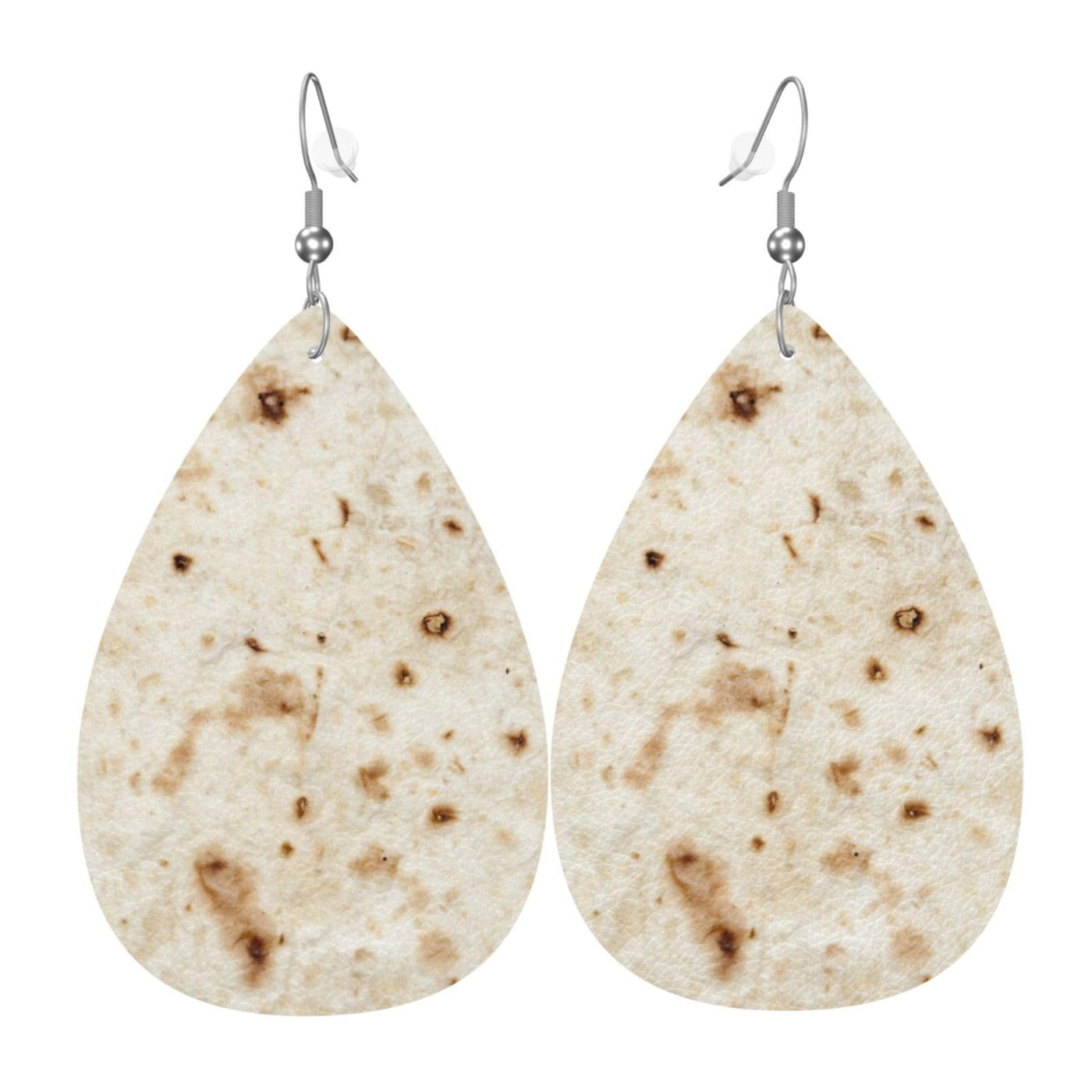 Giant Flour Tortilla Taco Earrings Dangle Earrings Double-Sided Leather Drop Teardrop Earrings Holiday Party Jewelry Gifts For Women