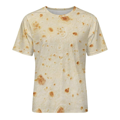 Burrito Tortilla Pattern Men's Short Sleeve Crew Neck T Shirt Summer Casual Classic Fashion XL