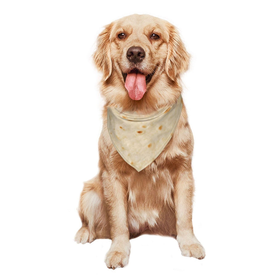 Tortilla Bandana for Dogs, Adjustable Decorative Triangular Pet Scarf for Holidays, Photos &amp; Birthday Parties