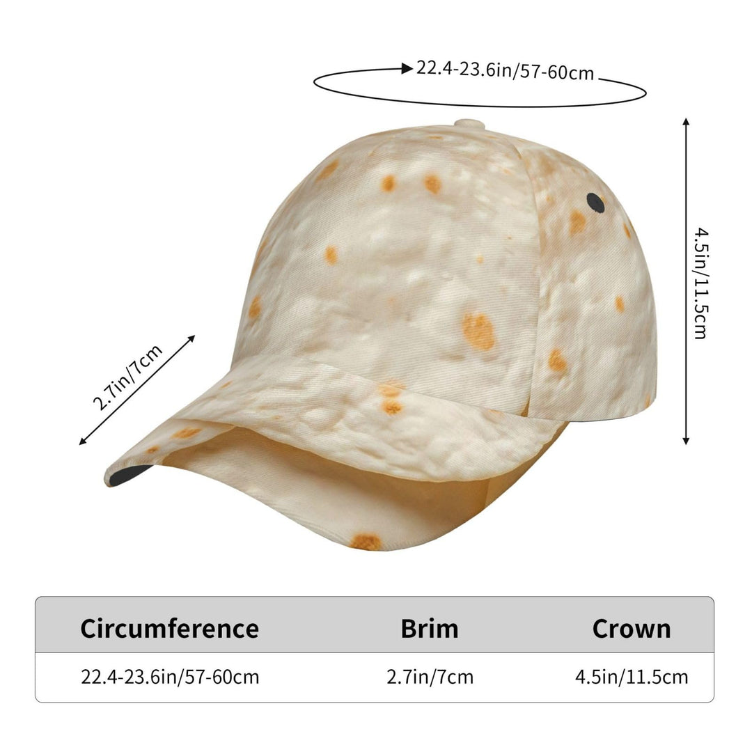 Tortillas Adjustable Dad Hat Curved Brim Casual Cap for Outdoor Activities and Casual Wear
