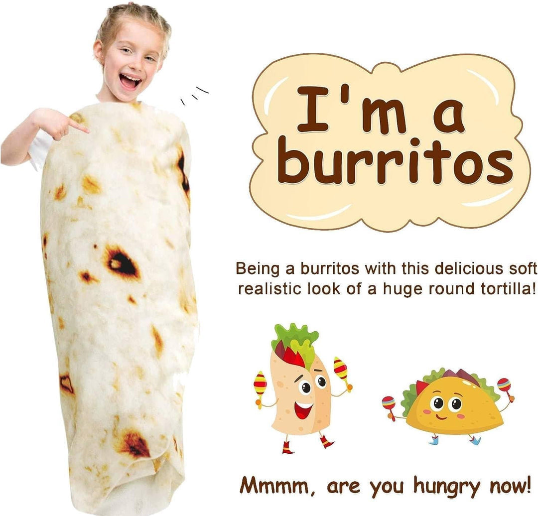 Tortilla Blanket Gifts for Kids Stuff Useful Adults Teenagers Throw Blankets Wrap Boy Girl Party Pets Soft Fleece 61in