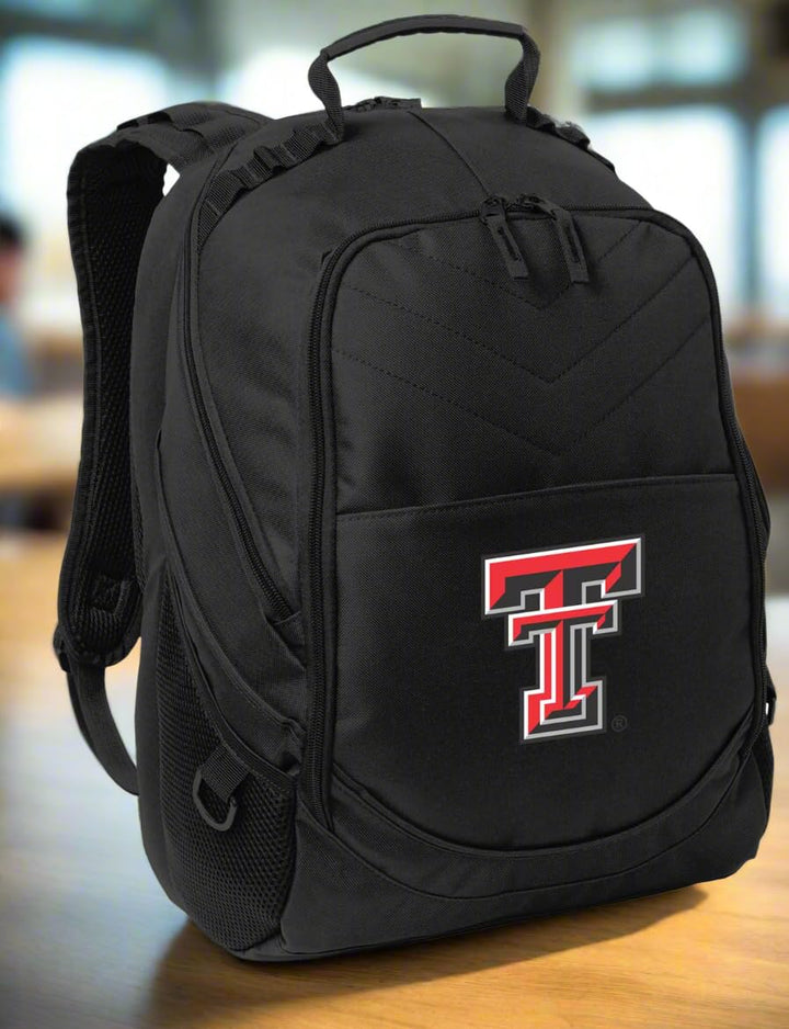Broad Bay Texas Tech Backpack Official TTU Laptop Computer Bag (Black)