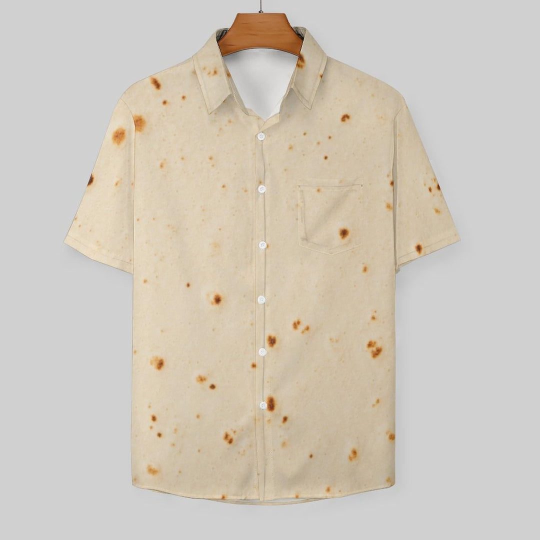 Tortilla Shirts for Men Button Down Casual Shirts with Pockets Mens Short Sleeve