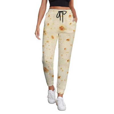 Burrito Tortilla Pattern Women's Casual Sweatpants Athletic Joggers Lounge Pants with Pockets 3XL