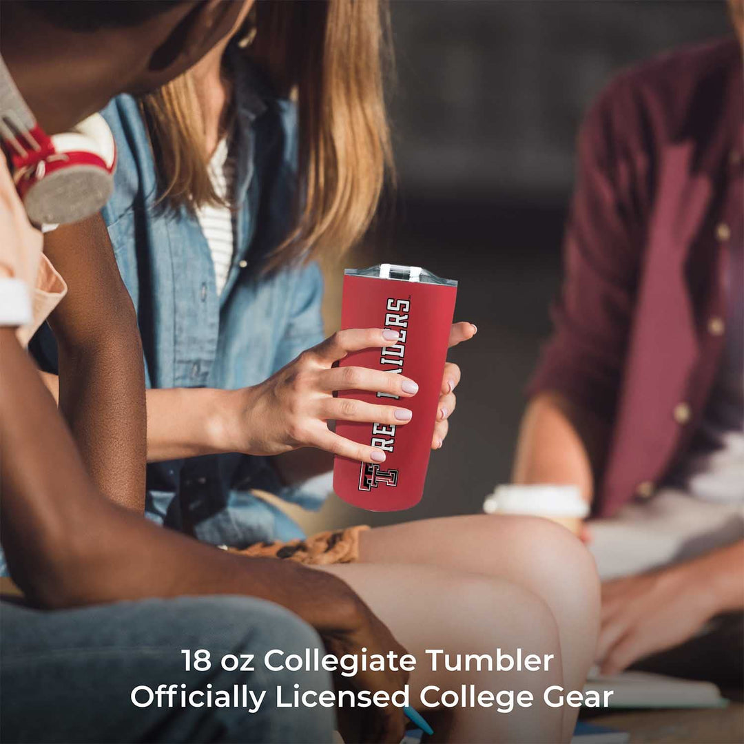 Campus Colors Texas Tech Red Raiders NCAA Tumbler - 18 oz Stainless Steel Double-Walled Insulated - Officially Licensed