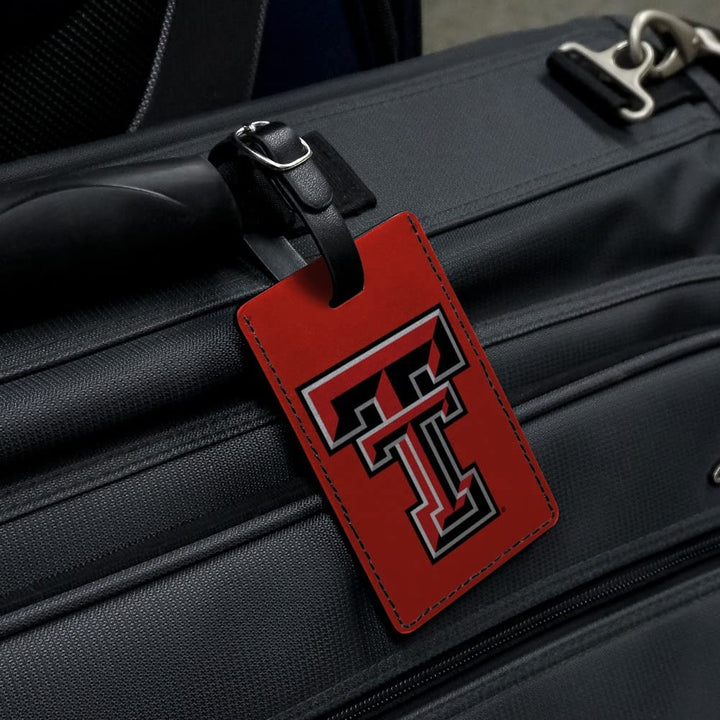 Texas Tech University Raiders Logo Rectangle Leather Luggage Card ID Tag