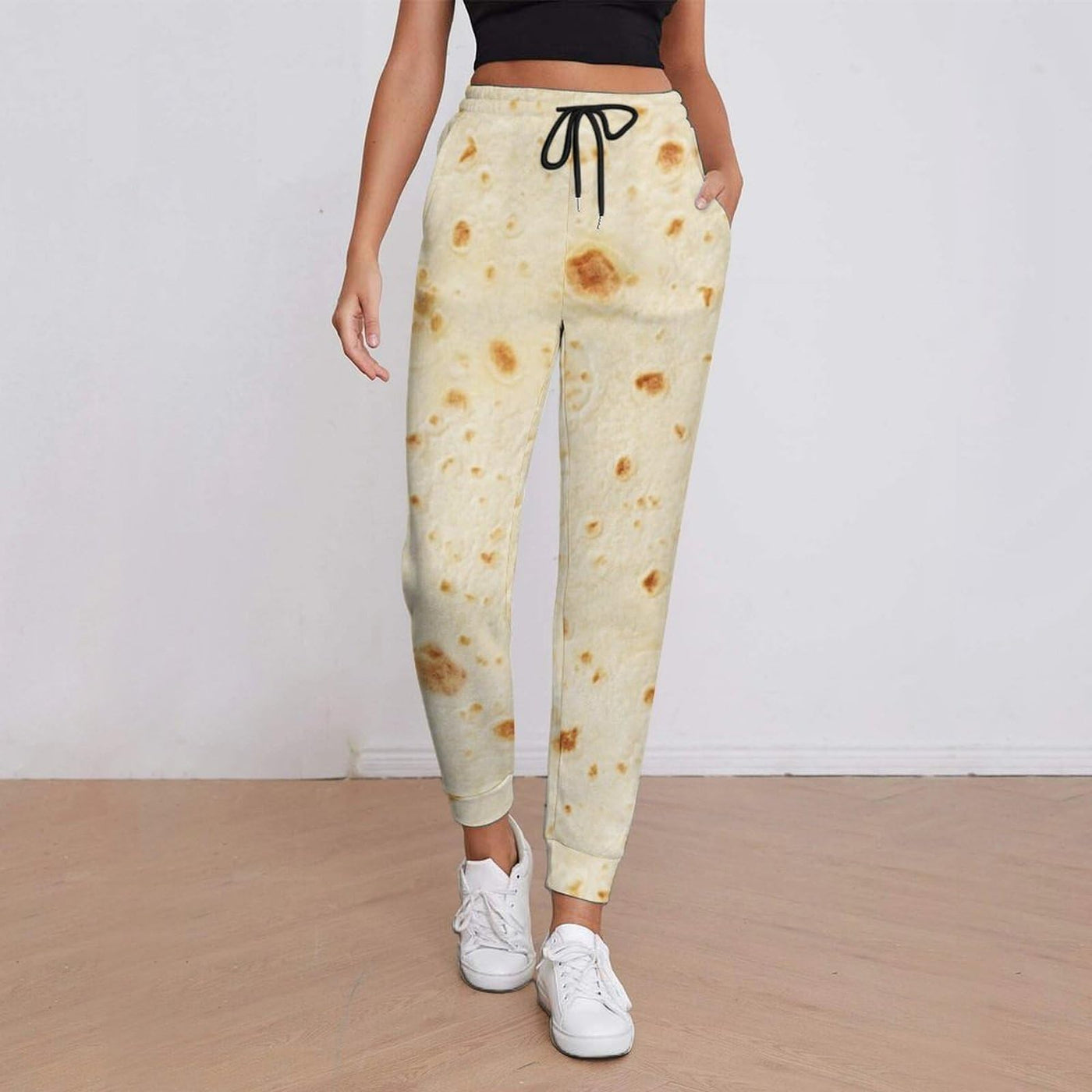 Burrito Tortilla Pattern Women's Casual Sweatpants Athletic Joggers Lounge Pants with Pockets 3XL