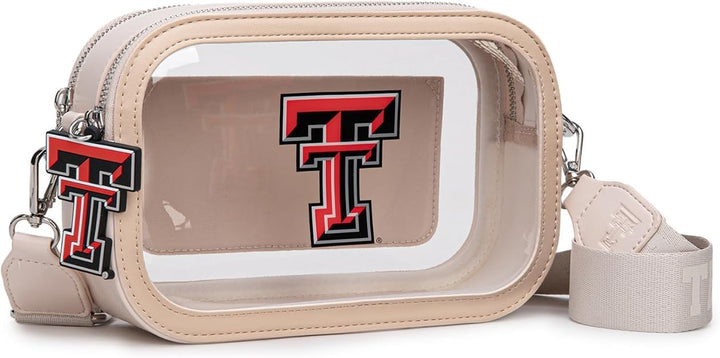 Montana West Texas Tech Clear Bag for Stadium Events, Women Clear Crossbody Bag with Adjustable Strap, Transparent Crossbody Purse for Concert Sport Festival Fans | NC-TTU016BG