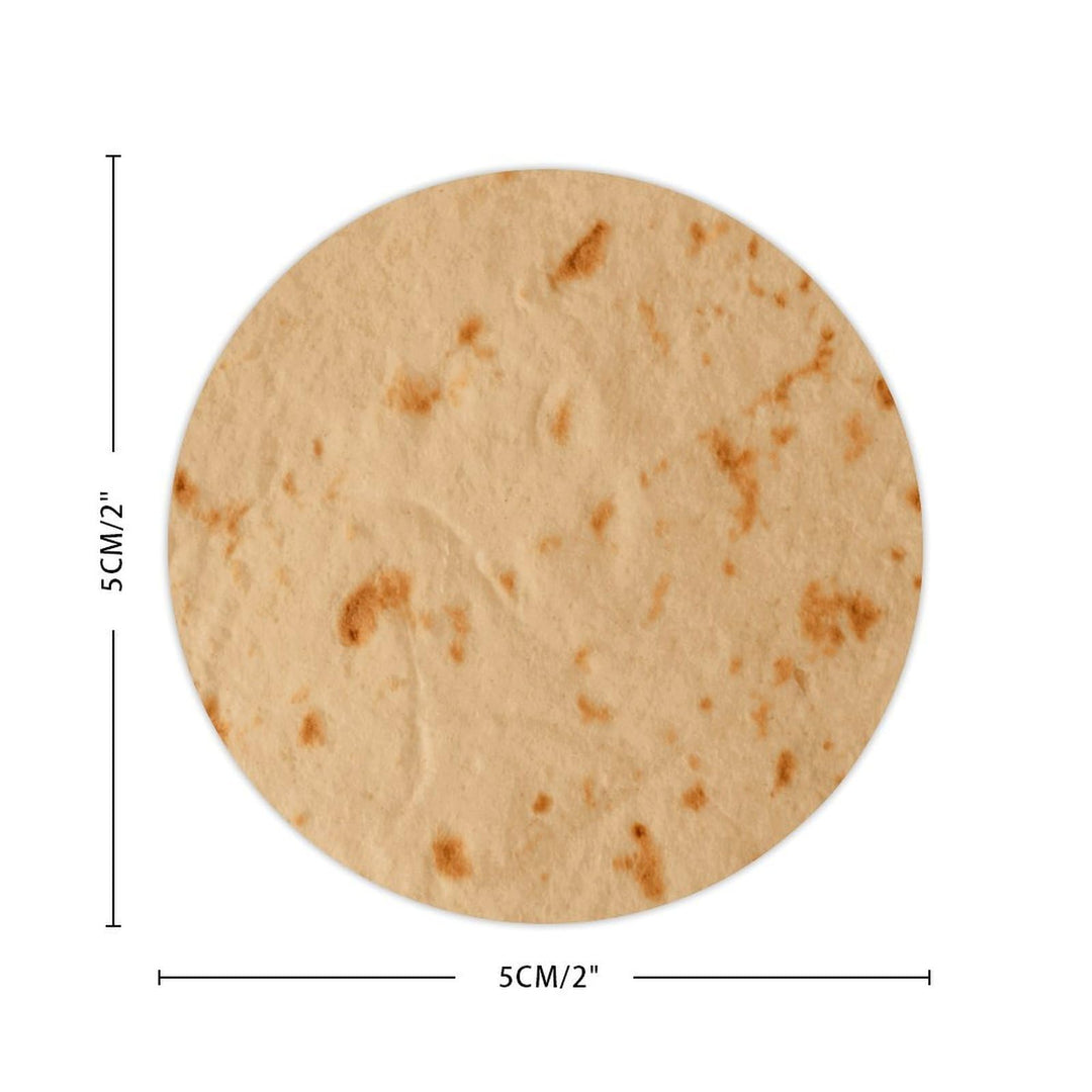 Tortilla Round Stickers Decals Foodie Gift Round Labels Stickers Kitchen Decor Food Tortillas Burrito Vinyl Round Sticker Decal for Baking Card Gift Wrapping 2inch 100PCS