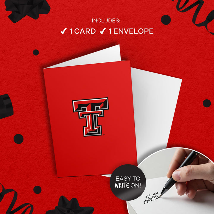 Desert Cactus Texas Tech University 5x7 Inch Greeting Card TTU Red Raiders Single Folded Cardstock with Envelope Party Celebration Officially Licensed (5x7 Card A - Blank)