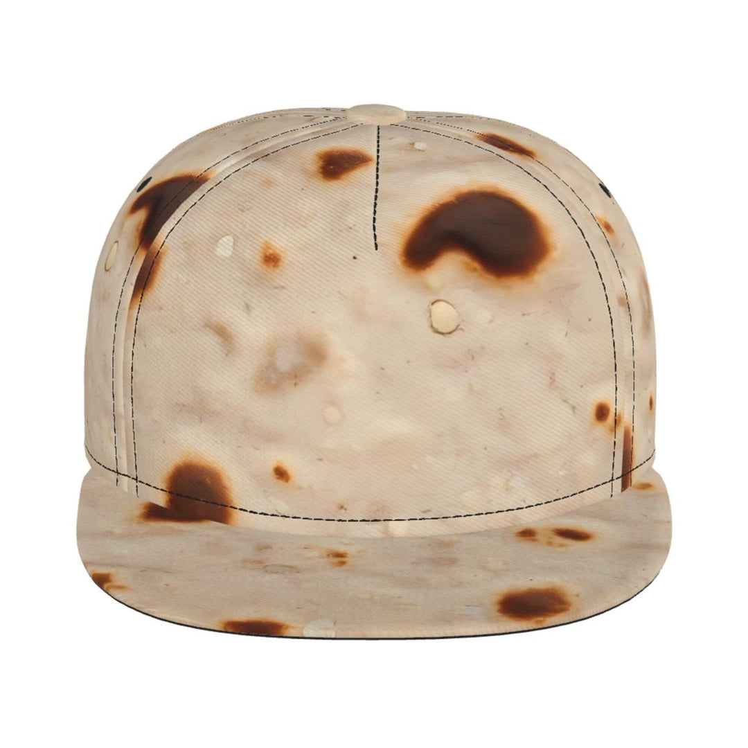 Tortilla Flat Brim Hat Adjustable Bill Classic Snapback Cap for Men Hip Hop Style Black