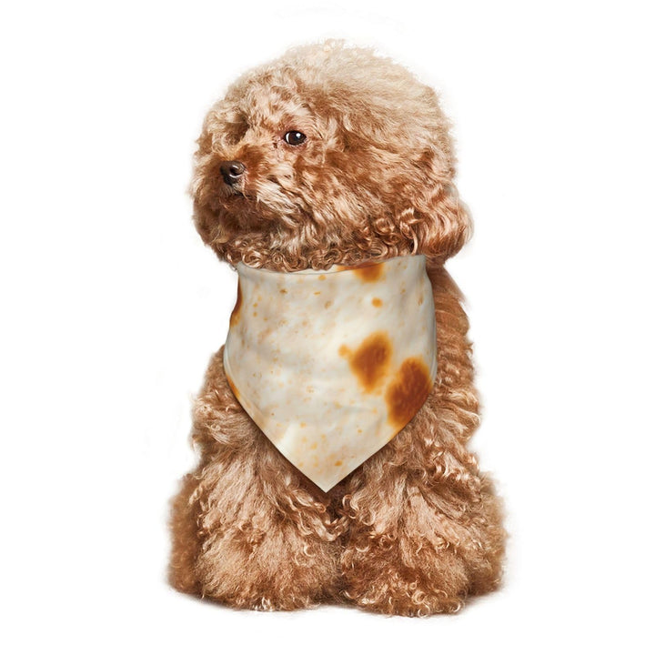 Yezrkuri Tortilla Print Dog Bandana 1 Pack Premium Adjustable Triangle Scarf Washable Dog Bandana Birthday Pet Accessories for Neutral Large Dogs