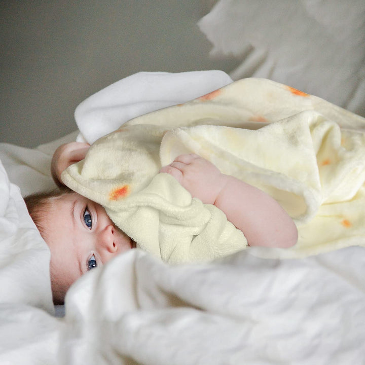 Baby Swaddle Blanket 34 Inch - Soft Flannel Newborn Tortilla Wrap with Hat, Cute Design, Comfortable