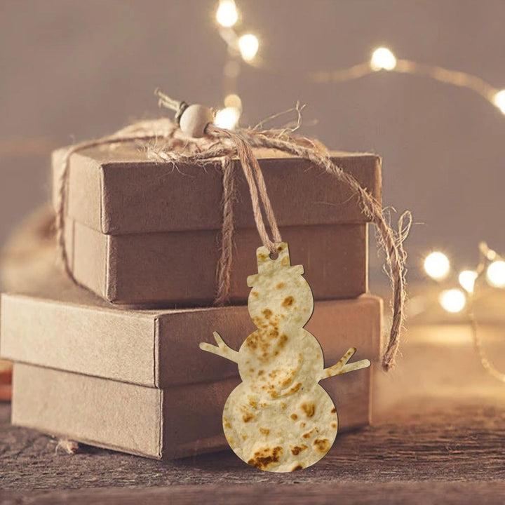 Tortilla DIY Christmas Ornaments Craft Kit for Kids,Wooden Ornaments with Pre-Printed Designs,Perfect for Holiday Art Projects Snowman Shape 6 Pcs
