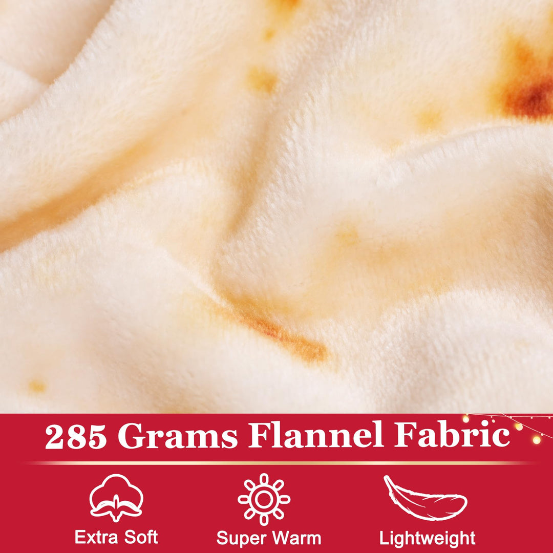 Tortilla Throw Blanket for Women Men Teen Boys Girls Blanket Gifts for Adult Kids, 285 GSM Soft Flannel (Yellow, 60 inches)
