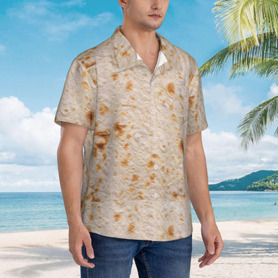 Pevtufa Tortilla Hawaiian Shirt Men Casual Shortsleeve Beach Party Black