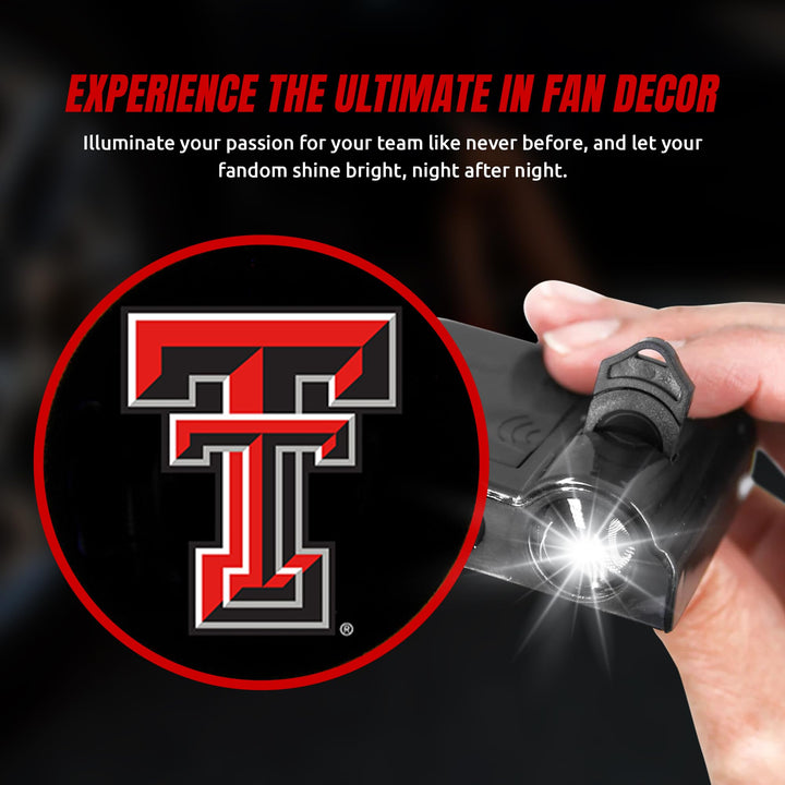 Texas Tech Car Door Lights Logo Display