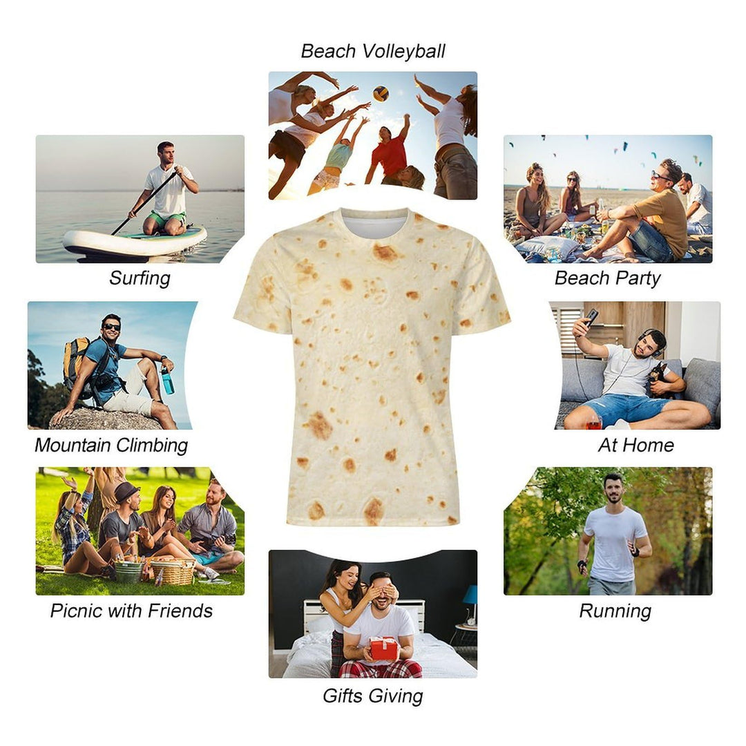 Mens Crewneck Short Sleeve T-Shirts Tortilla Tee Tops X-Large