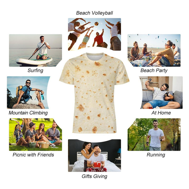 Mens Crewneck Short Sleeve T-Shirts Tortilla Tee Tops X-Large