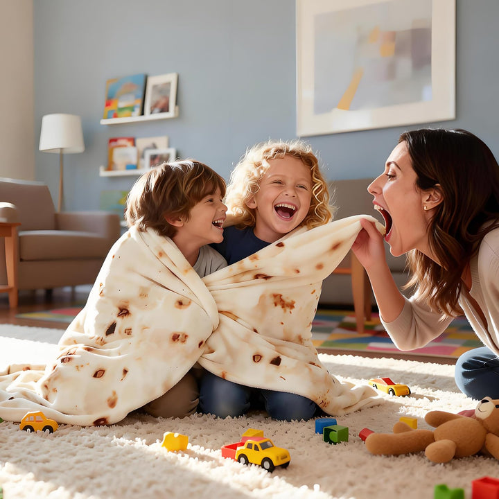Tortilla Throw Blankets for Adults Teen Kids, Double Sided Wrap Blankets, Novelty Realistic Flannel Round Blankets, Unique Gift for Girl Women 47in