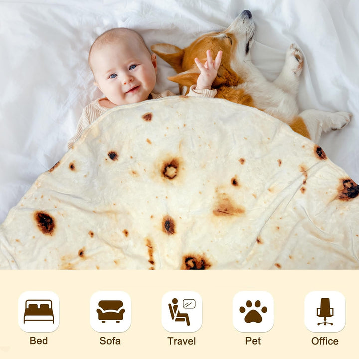 Tortilla Swaddle Blanket Baby for Toddler Newborn, 285 GSM Soft Flannel Wrap Blanket Gifts for Baby Shower Boys Girls, 36 inch