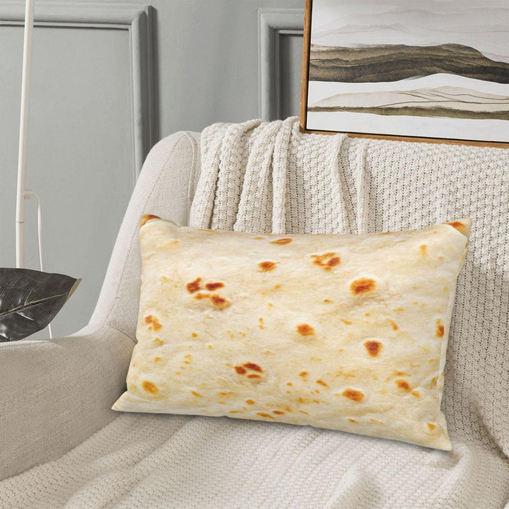 Tortilla Realistic Print Throw Pillow Case Rectangle Decorative Lumbar Pillow Cover for Home Decor Sofa Living Room Couch Bed Car Cushion Cover 12"X 20"