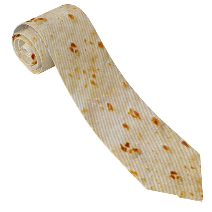 Tortilla Realistic Neck Tie Print Men Necktie For Christmas Weddings Party Valentine&