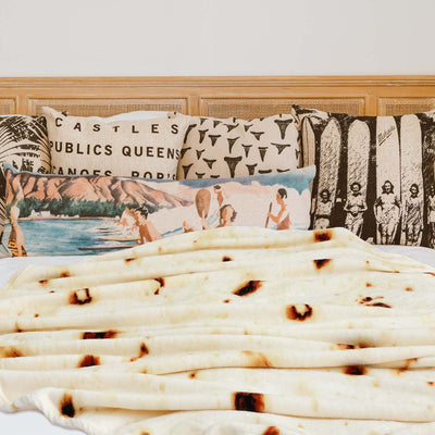 Excervent Large Tortilla Burritos Wrap Blanket, 300 GSM Double Sided Funny Realistic Food Blanket, Giant Novelty Tortilla Super Soft Taco Flannel Throw Blankets as, 71 inch Beige