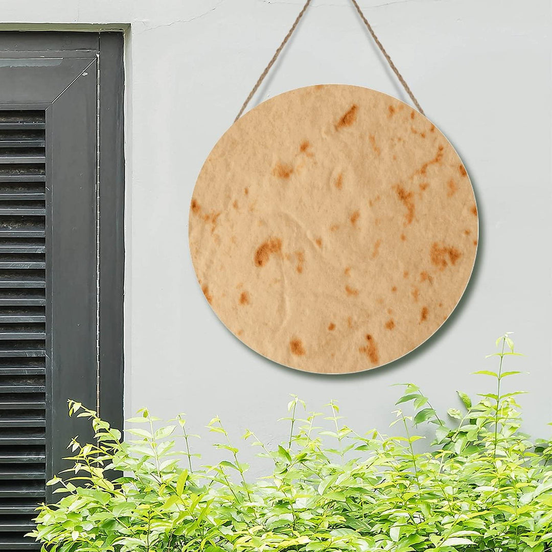 Tortilla Sign Wall Decor Kitchen Decor Food Tortillas Wood Sign Wall Hanging Plaque Round Christmas Welcome Sign New Year Gift Sign for Living Room Front Porch 10x10in