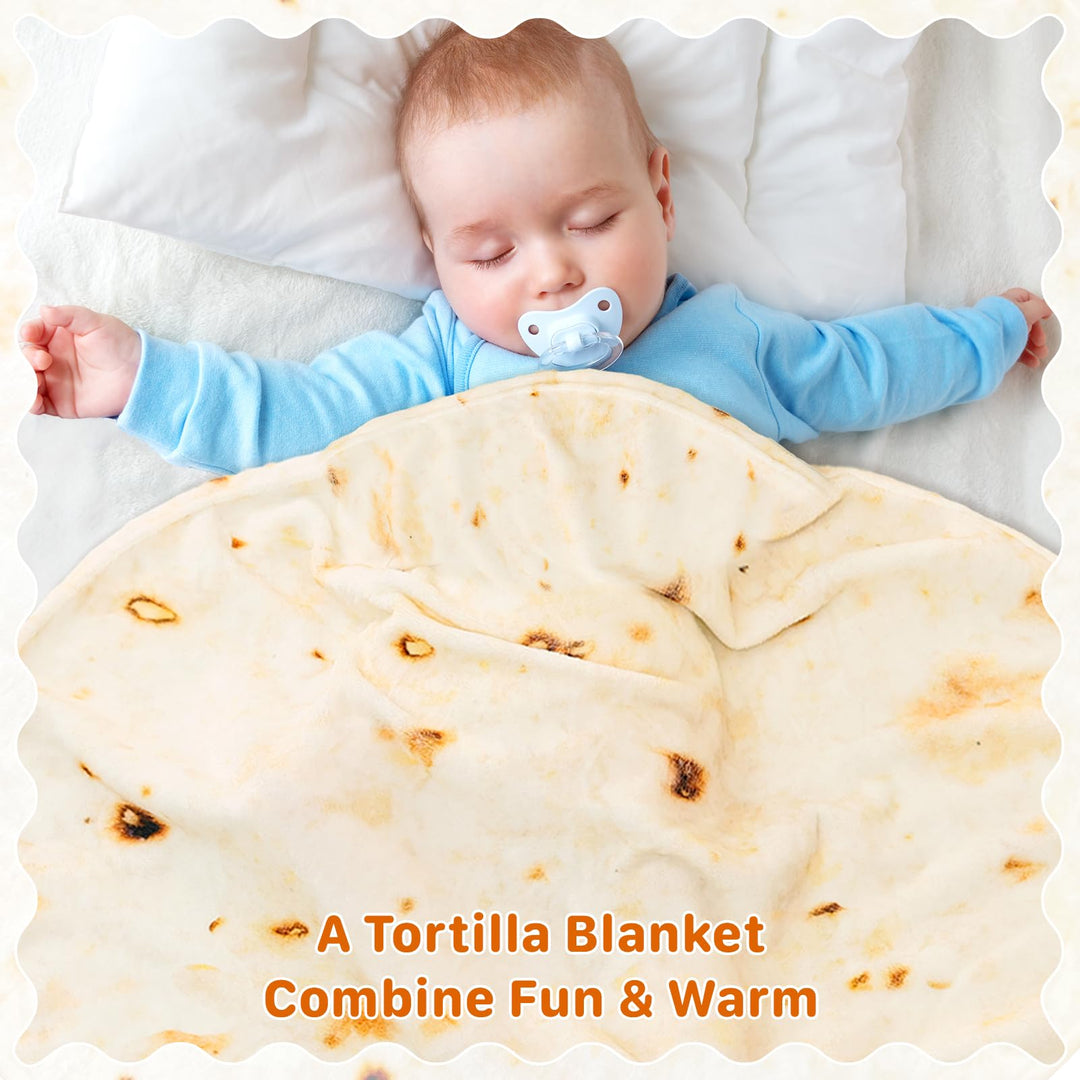 Baby Blanket, Tortilla Swaddle Blanket, for Newborn Toddler, 285 GSM Soft Flannel Wearable Wrap Gifts for Baby Shower First Christmas Boy Girl