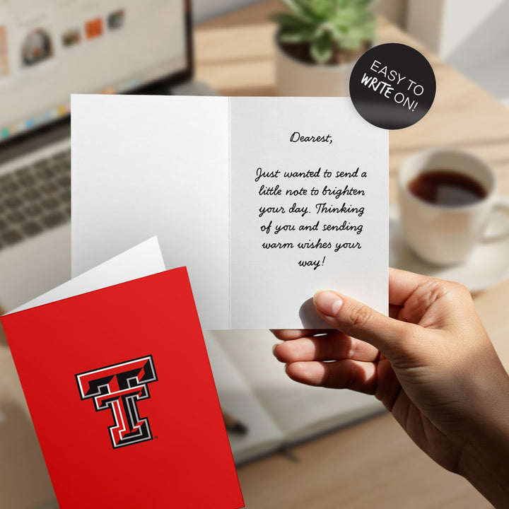 Desert Cactus Texas Tech University 5x7 Inch Greeting Card TTU Red Raiders Single Folded Cardstock with Envelope Party Celebration Officially Licensed (5x7 Card A - Blank)