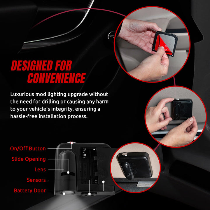 Texas Tech Car Door Lights Logo Display