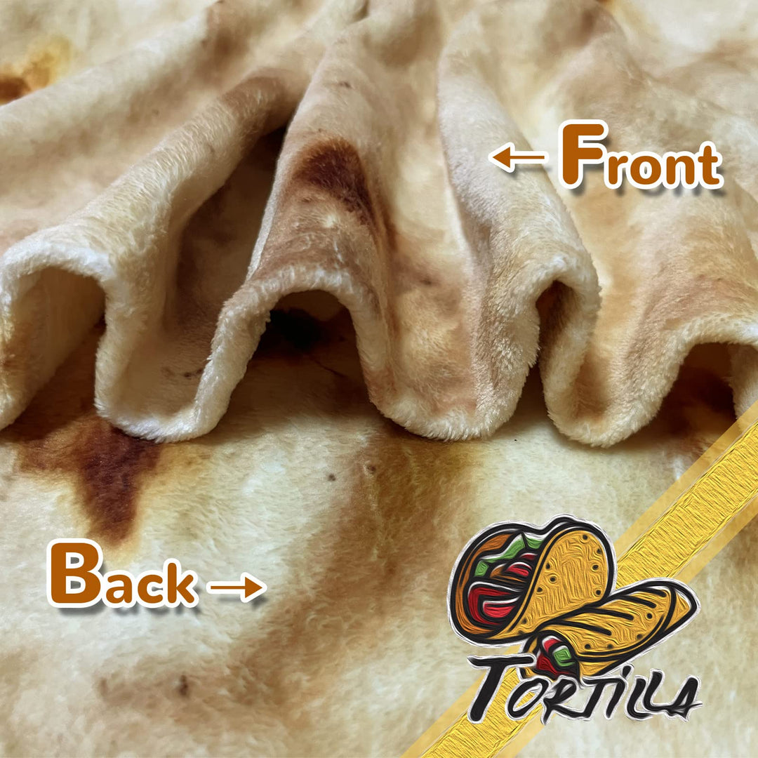 Tortilla Blanket Double Sided for Adults and Kids Gift Soft Flannel 71 inches