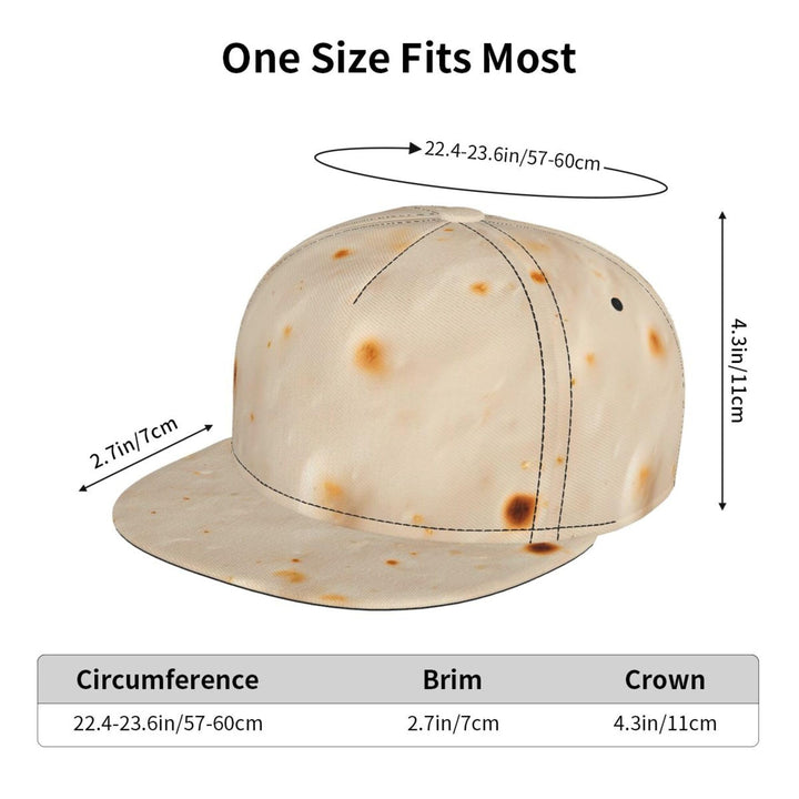 Tortilla Flat Brim Hat Adjustable Snapback Cap for Men