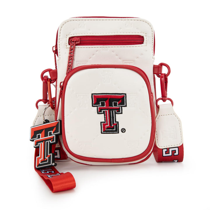 Texas Tech Crossbody Bag with RFID Blocking Card Slot, Adjustable Strap Crossbody Purse for Women, Multi Pocket Handbag for Gifts, Game Day | Beige, NC-TTU015BG