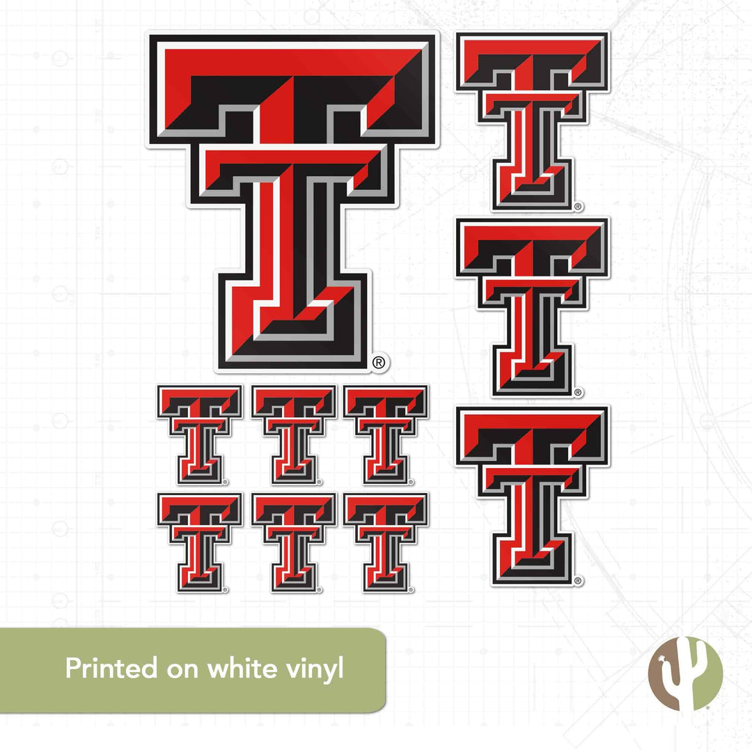 Desert Cactus Texas Tech University Sticker TTU Red Raiders Vinyl Decals Laptop Water Bottle Car Scrapbook Sheet T3 (Type 3-1)