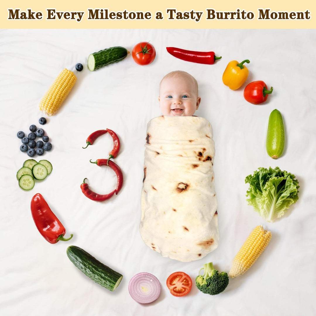Tortilla Swaddle Blanket Baby for Toddler Newborn, 285 GSM Soft Flannel Wrap Blanket Gifts for Baby Shower Boys Girls, 36 inch