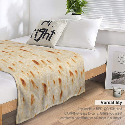 Burritos Tortilla Blanket Novelty Funny Realistic Food Soft Cozy Lightweight Throw Blanket for Children Boys Girls Women Men Bedroom Living Room Dorm Chair Sofa Travel 40x50in