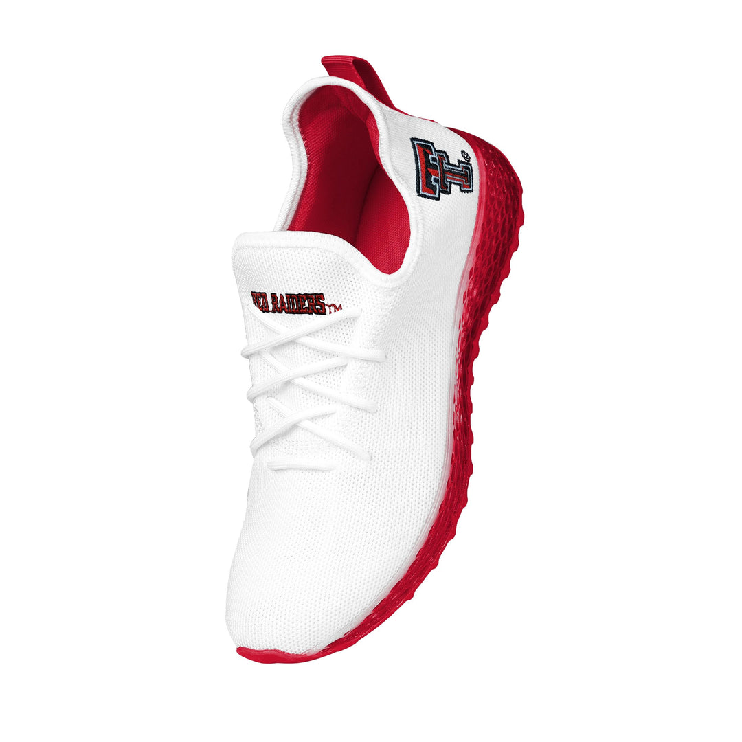 FOCO Texas Tech Red Raiders NCAA Mens Gradient Midsole White Sneakers - 10