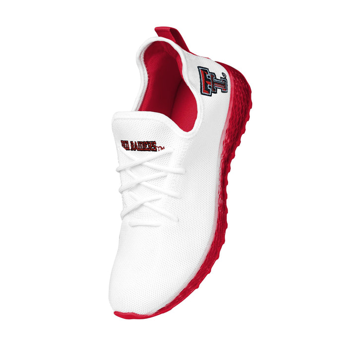 FOCO Texas Tech Red Raiders NCAA Mens Gradient Midsole White Sneakers - 10