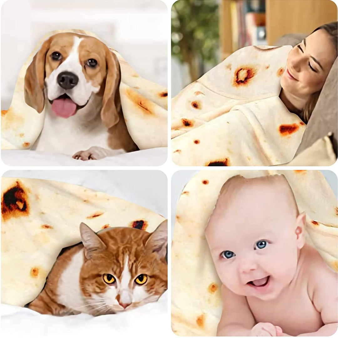 Tortilla Blanket for Kids Useful Baby Stuff Throw Newborn Toddler Swaddle Blankets Soft Flannel Wrap Blanket (41 Inches)