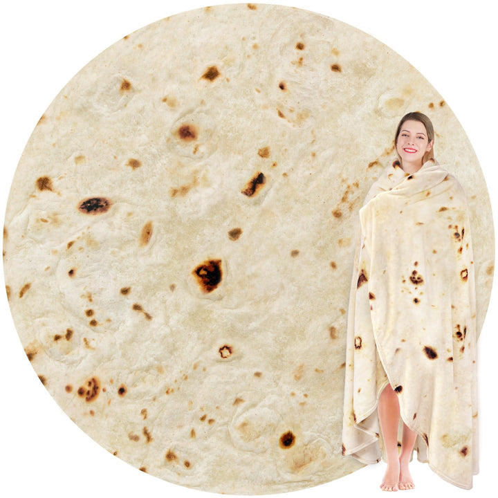 Tortilla Throw Blanket for Women Men Teen Boys Girls Blanket Gifts for Adult Kids, 285 GSM Soft Flannel (Yellow, 60 inches)