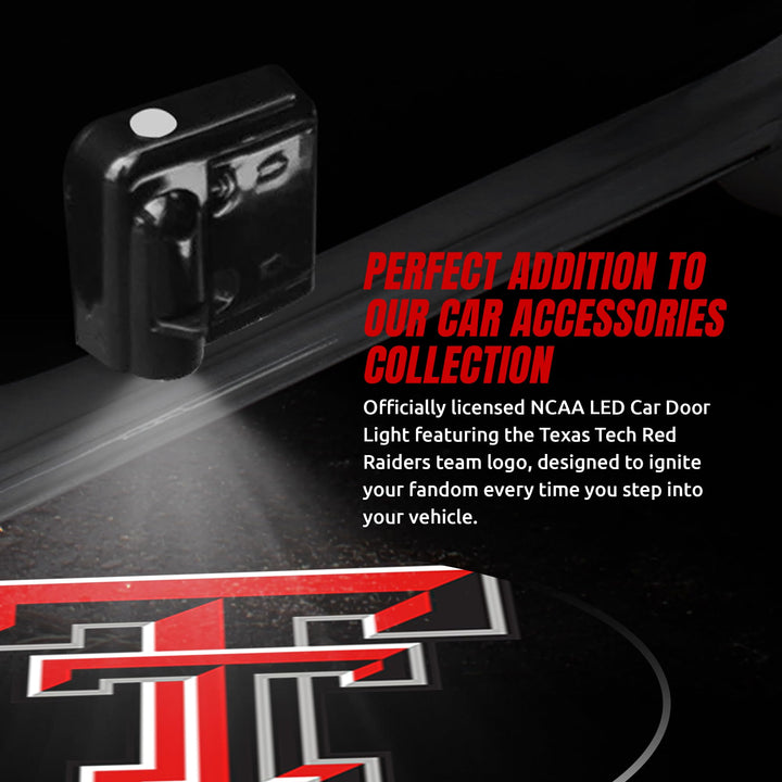 Texas Tech Car Door Lights Logo Display