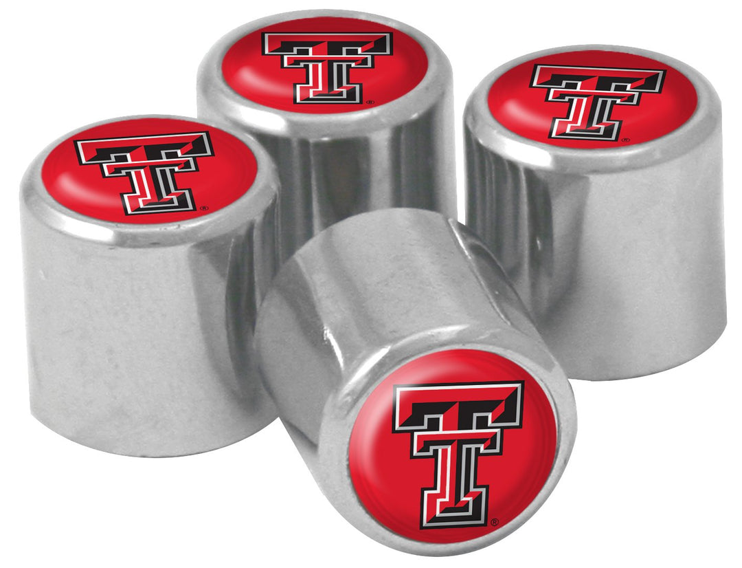 Texas Tech Red Raiders Metal Tire Valve Stem Caps, 4-Pack