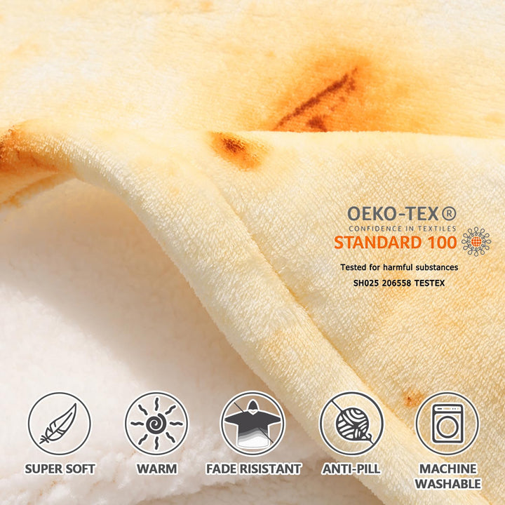 Wearable Tortilla Blanket Hoodie for Women Comfy Sherpa Sweatshirt Blanket Christmas Gifts, Oversized Pullover Jacket for Adult