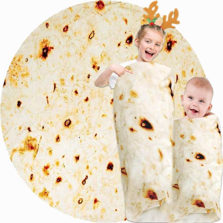Tortilla Blanket Baby Stuff Shower White Elephant Gifts for Kids Throw Blankets Wrap Swaddle Toddler Boy Girl Soft Fleece 40in