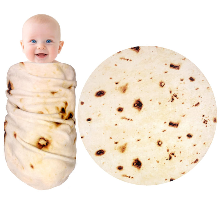 Tortilla Swaddle Blanket Baby for Toddler Newborn, 285 GSM Soft Flannel Wrap Blanket Gifts for Baby Shower Boys Girls, 36 inch