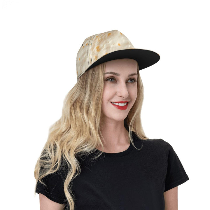 Tortilla Flat Brim Hat Adjustable Snapback Cap for Men Women Baseball Cap Hip Hop Style Black