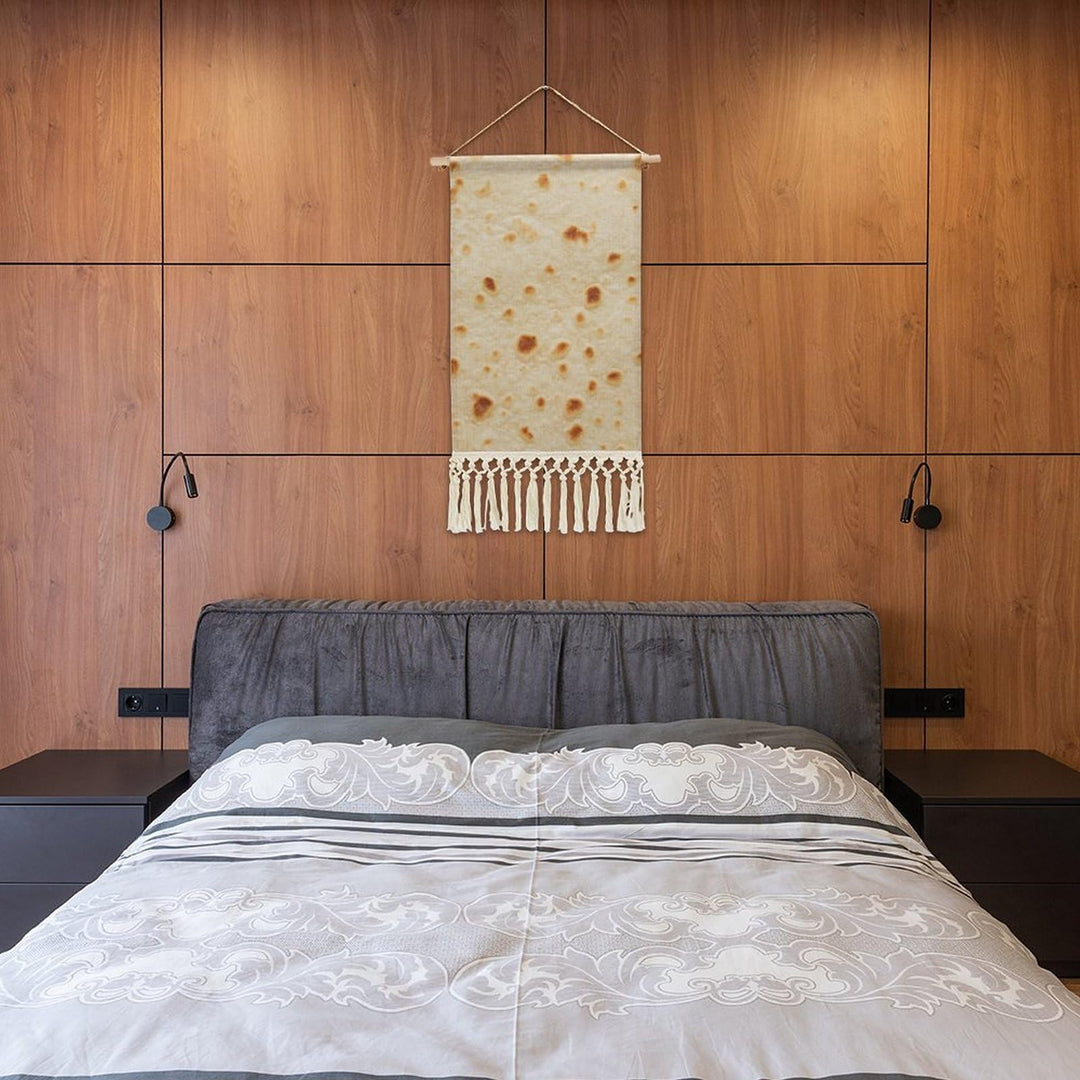 Wooden Hanging Poster,Tortilla Texture Cotton and Linen Wall Art Prints for Home Bedroom Dining Room Office Apartment Dorm Kids Room Decor
